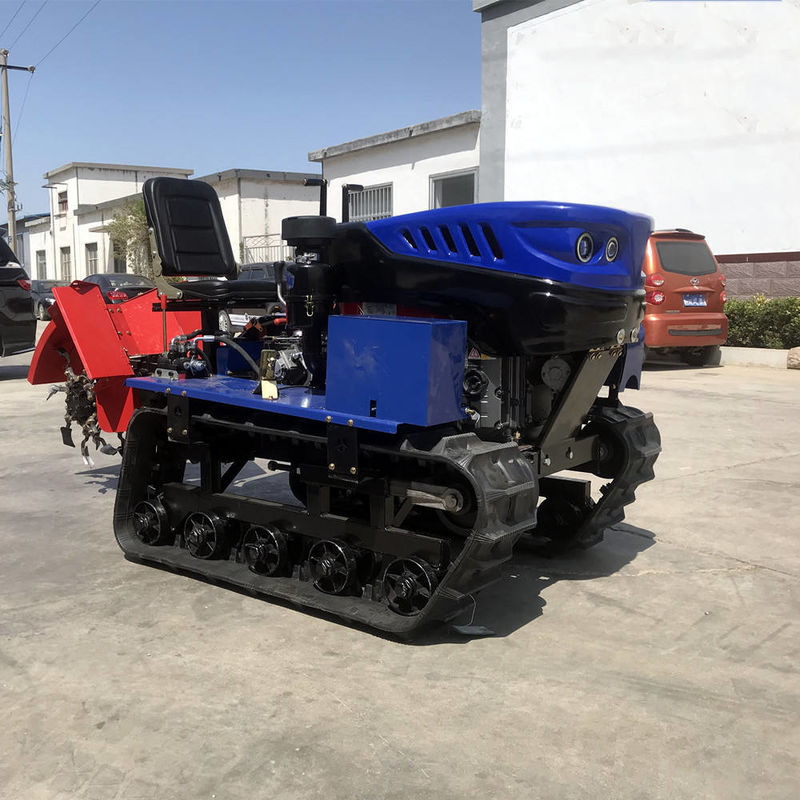 Tracteur à moteur diesel rouge bleu