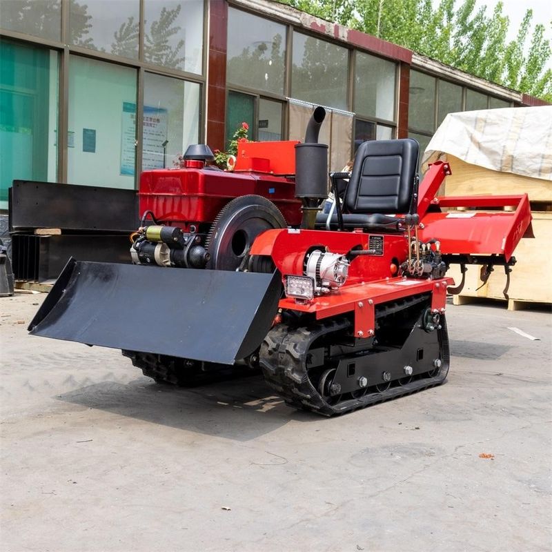 Tracteur à moteur diesel rouge bleu