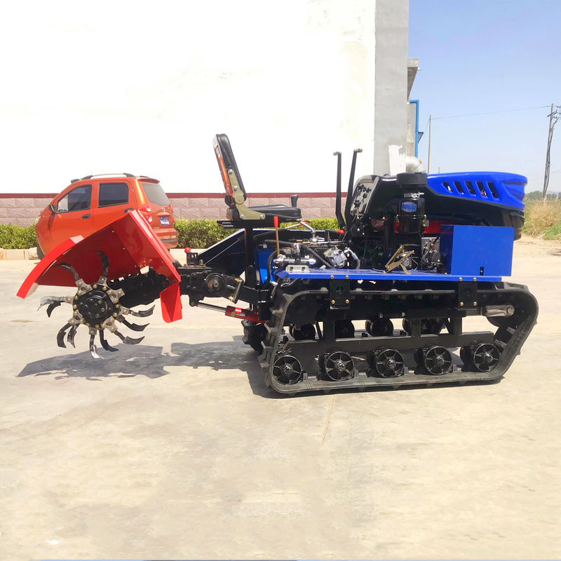 Tracteur à moteur diesel rouge bleu
