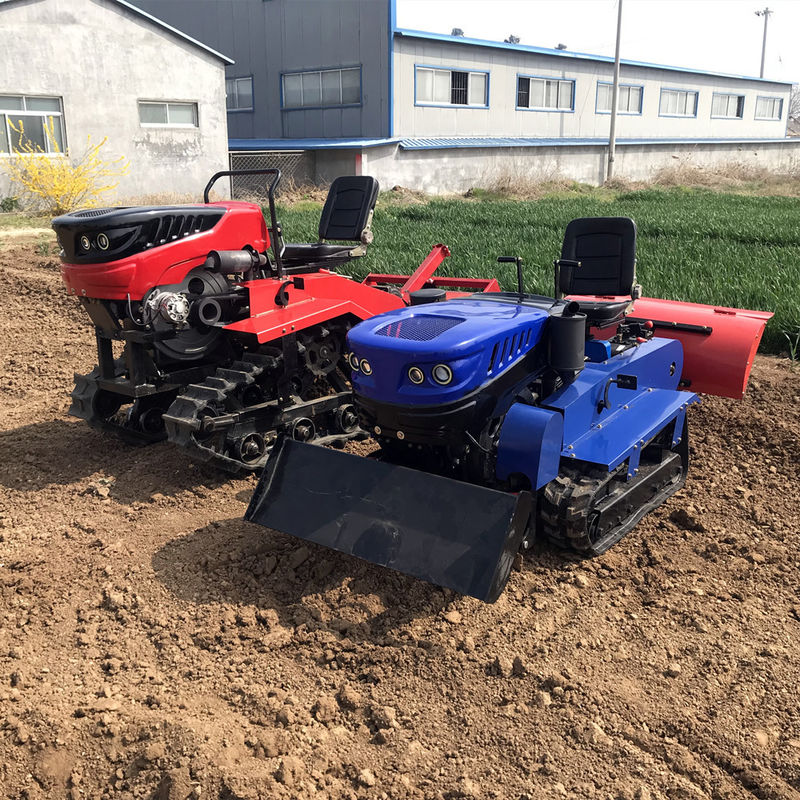 Tracteur à moteur diesel rouge bleu