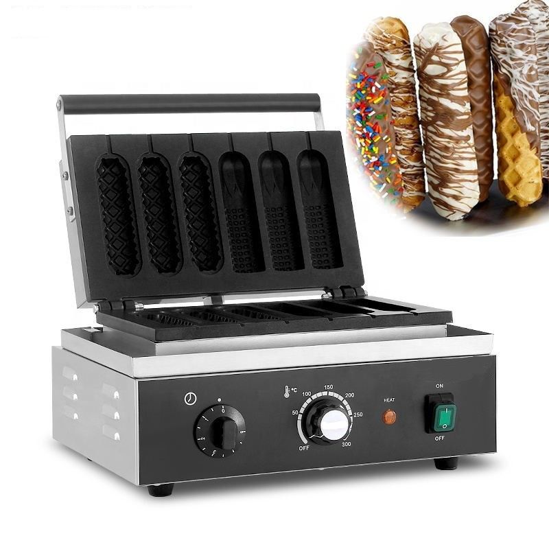 Machine de collations électrique en fonte de fer de coulée Coréenne commerciale de Noël 6 Stick Corn Waffle Hot Dog
