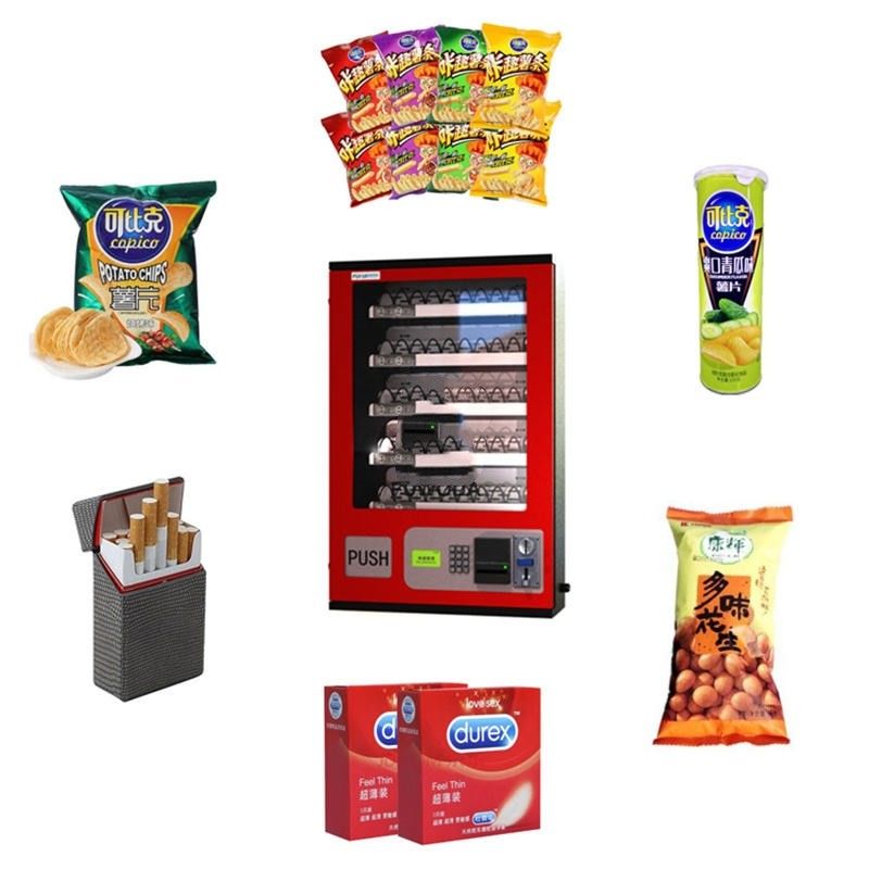 Machine à vendre automatique de snacks et de boissons à base de billets et de pièces de monnaie