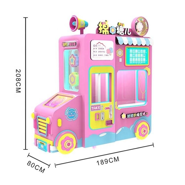 Machine à vendre automatique de bonbons de coton entièrement automatique avec carte de crédit multi-langue